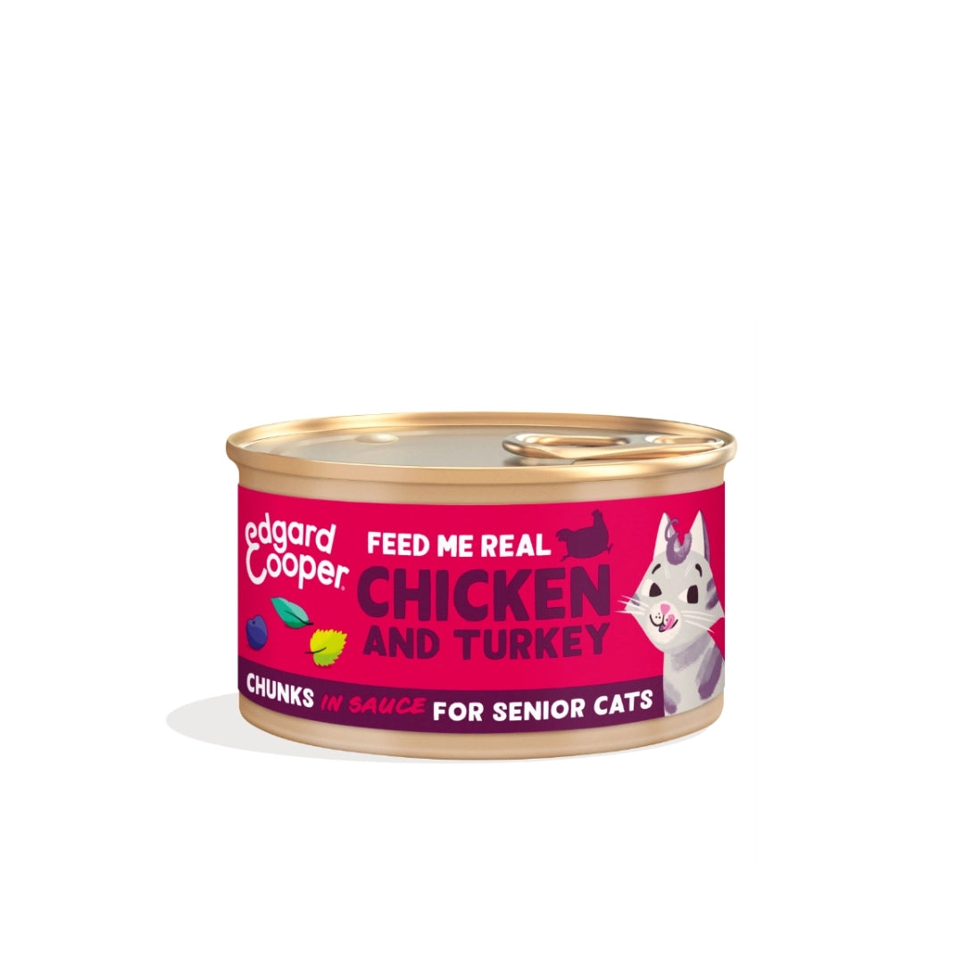 Edgard & Cooper Trocitos en Salsa Pollo y Pavo 85gr - Senior