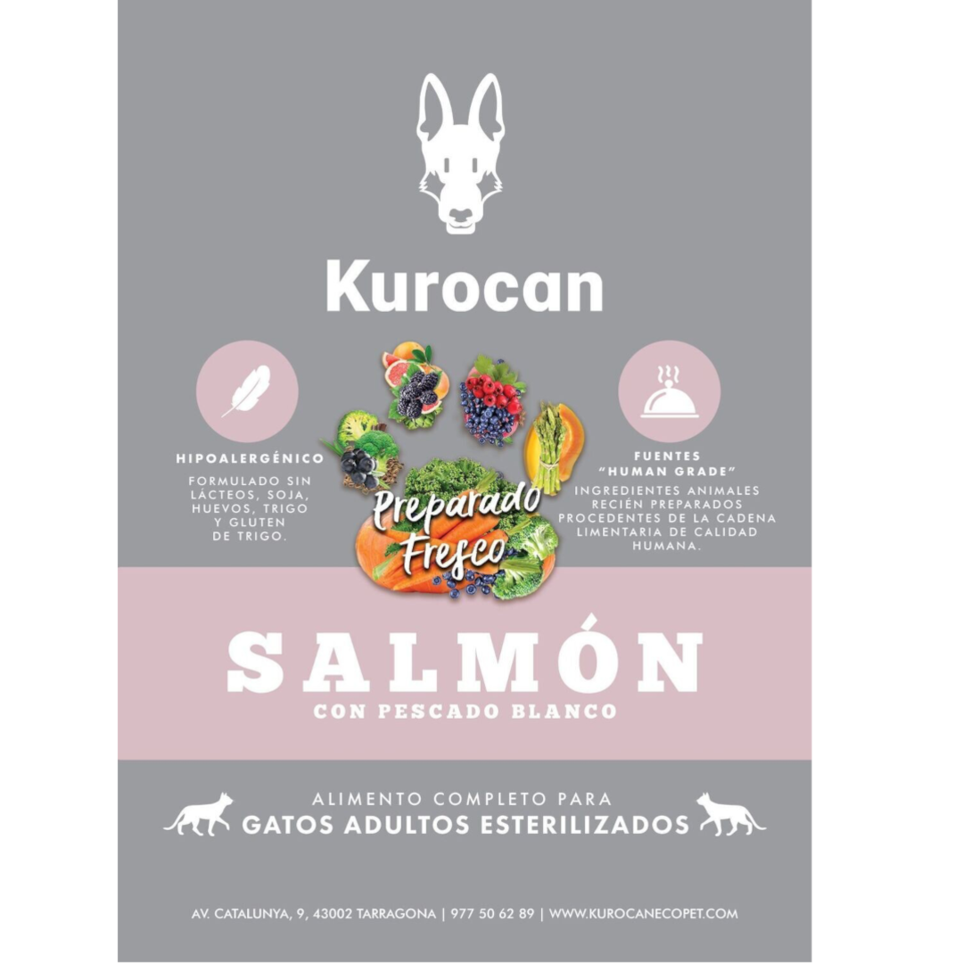 Kurocan Gato Esterelizado Salmón con Pescado Blanco