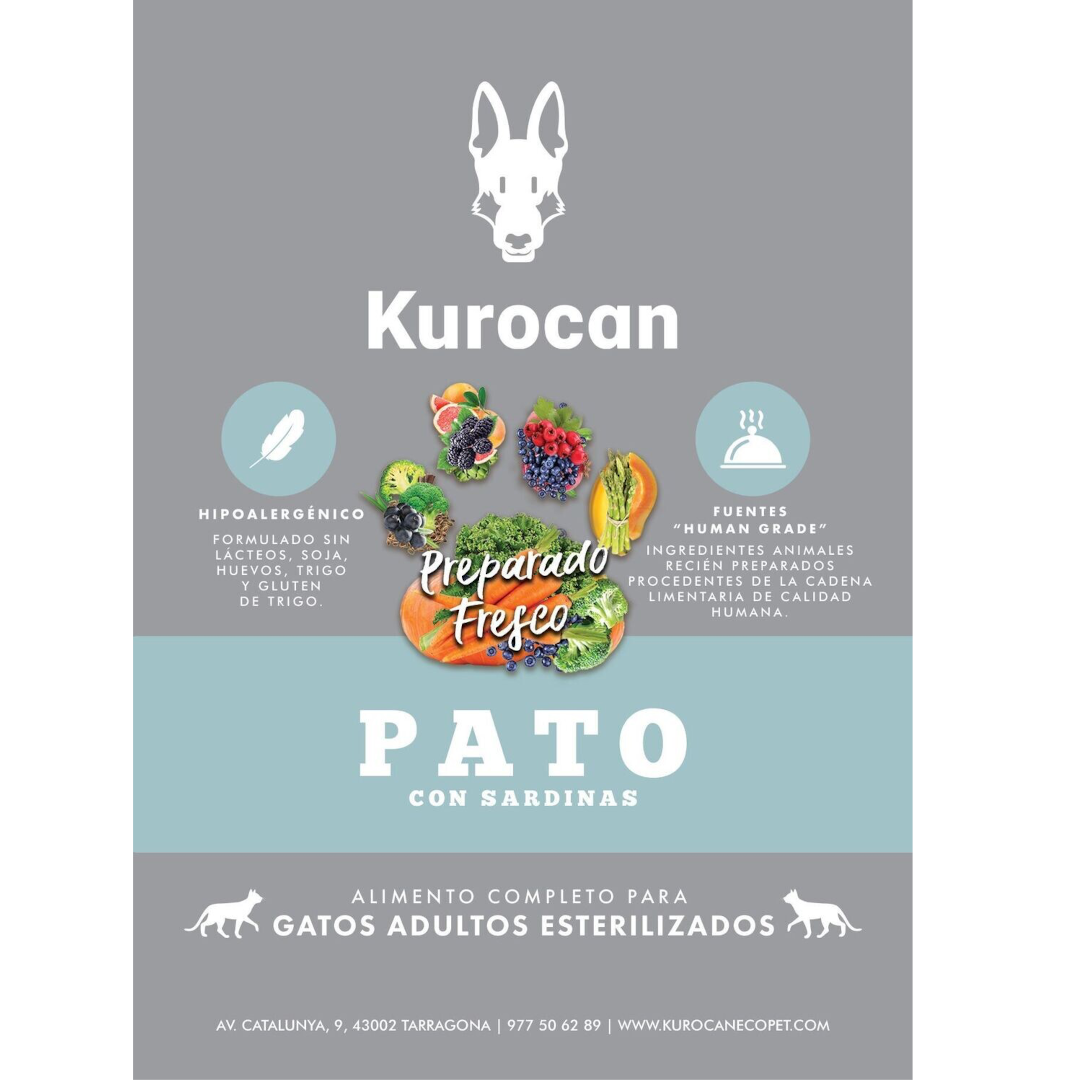 Kurocan Gato Esterilizado Pato con Sardinas