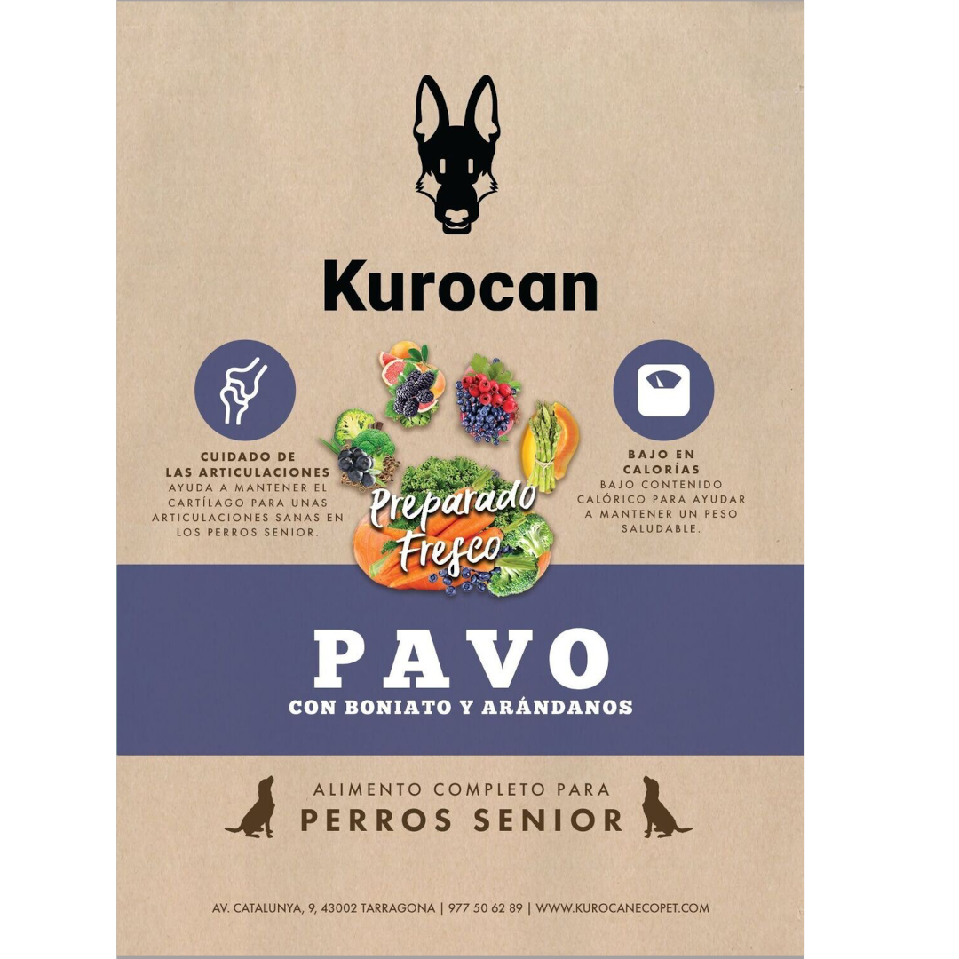 Kurocan Senior Pavo con Boniato y Arándanos