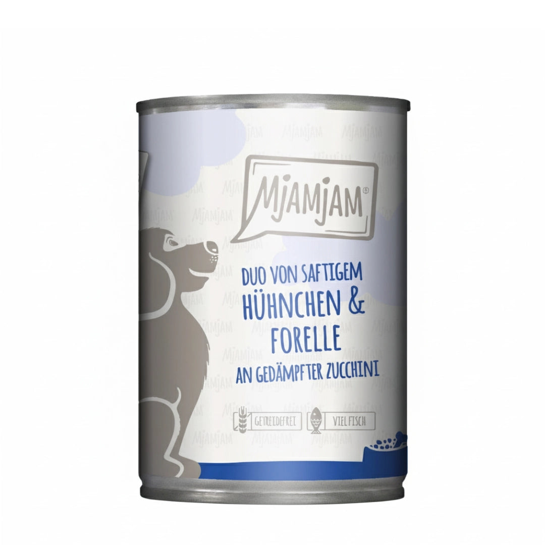 MjaMjaM DUO Pollo y Trucha con Calabacín al Vapor 400gr