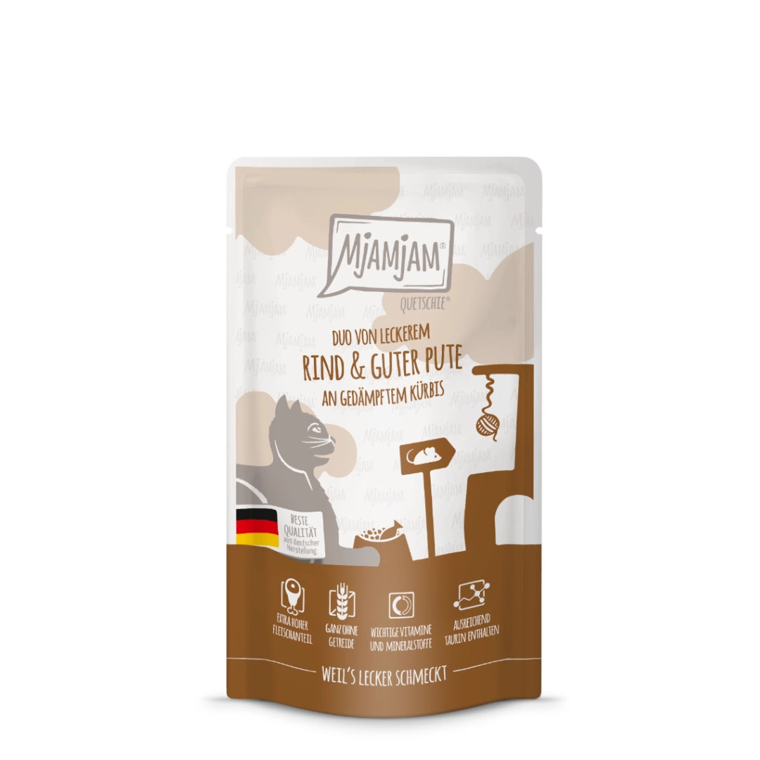 MjaMjaM DUO Ternera y Pavo con Calabaza al Vapor 125gr