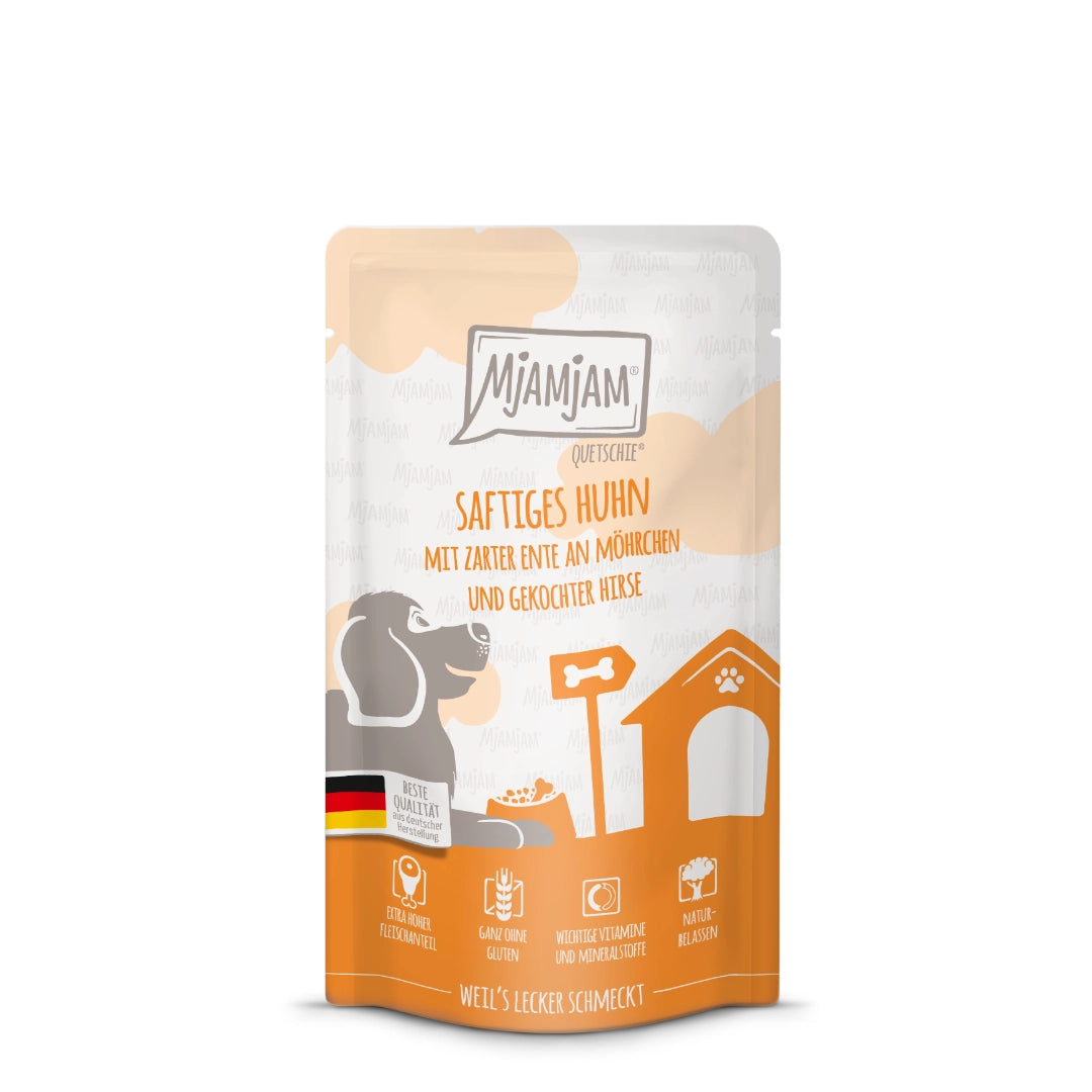 MjaMjaM Pollo con Pato Zanahorias y Mijo Cocido 125gr