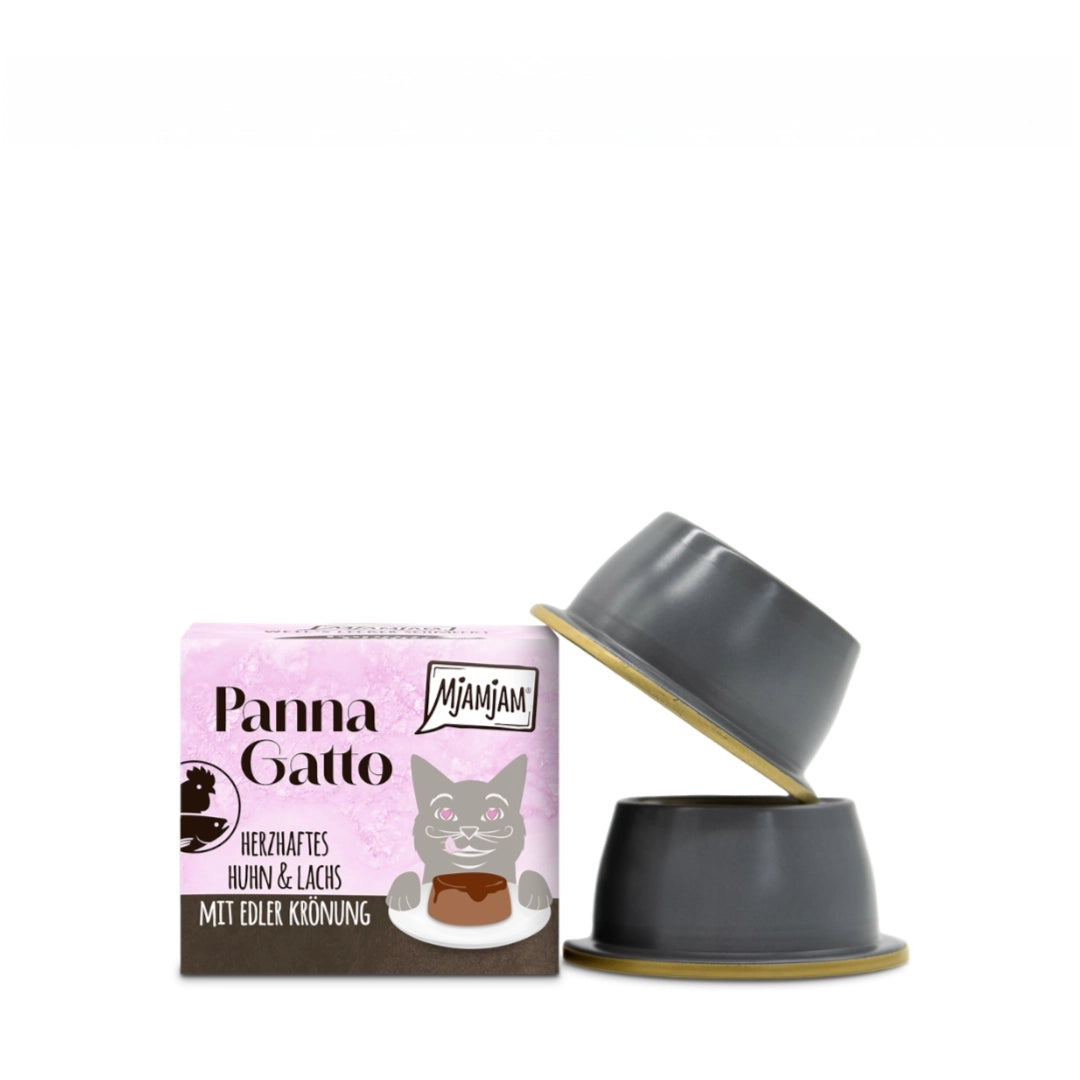 MjaMjam Panna Gatto Pollo Sabroso y Salmón con Cobertura 2x80gr