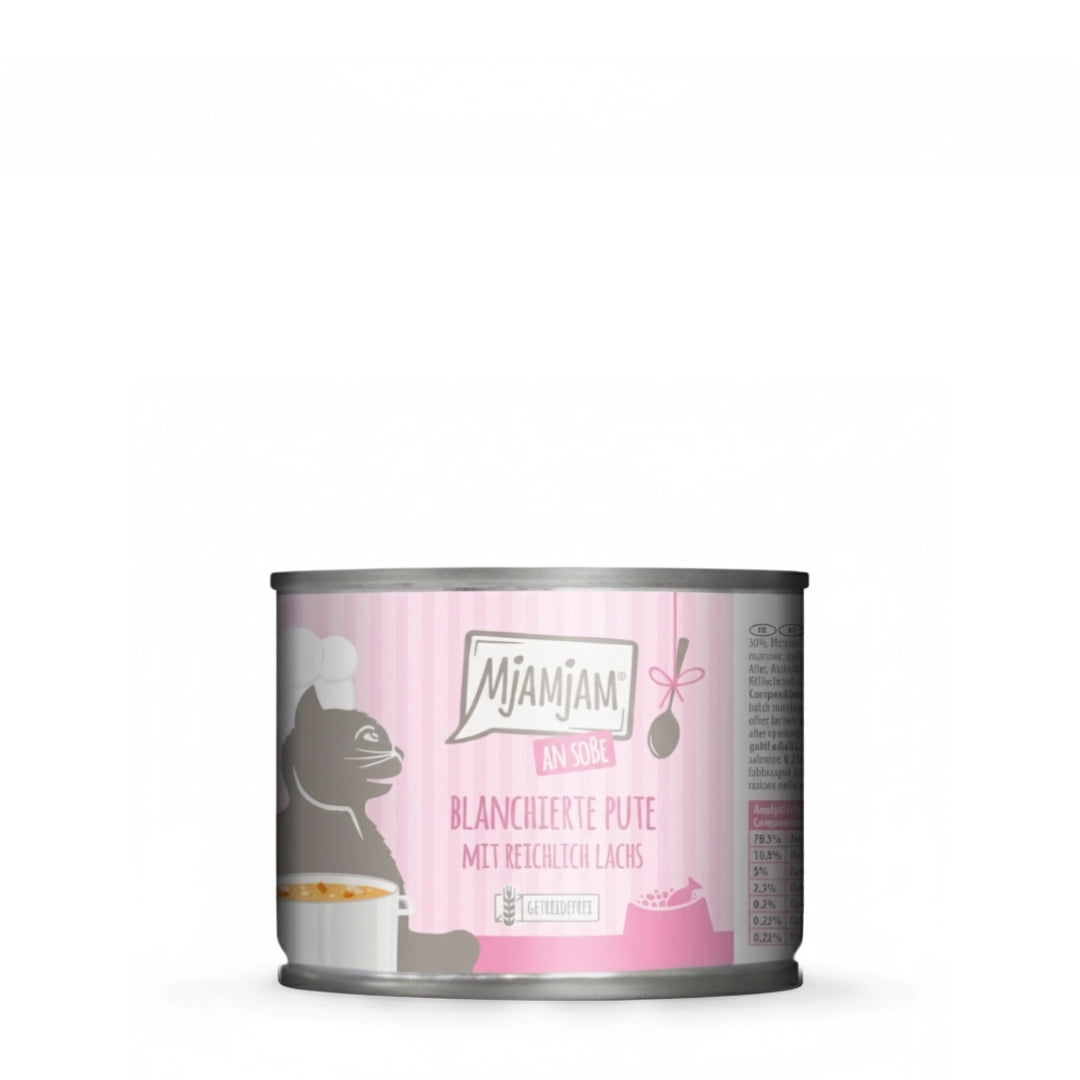 MjaMjam Pavo Escaldado con Salmón en Salsa 185gr