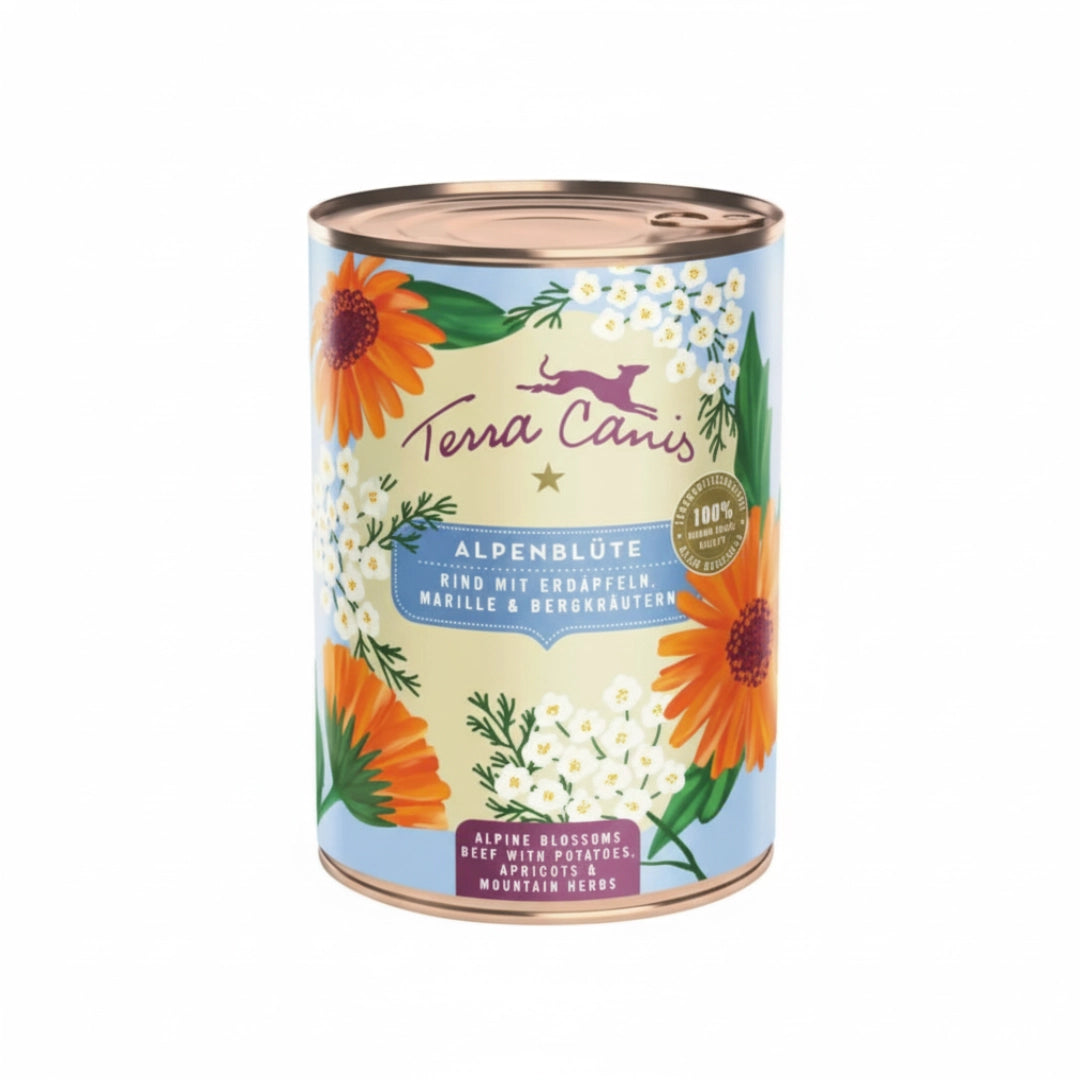 Terra Canis Flores de los Alpes Buey, Patatas, Albaricoque y Hierbas de la Montaña 400gr
