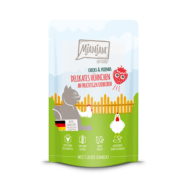 MjaMjaM Chicks&Friends Pollo con Fresas Jugosas 125gr