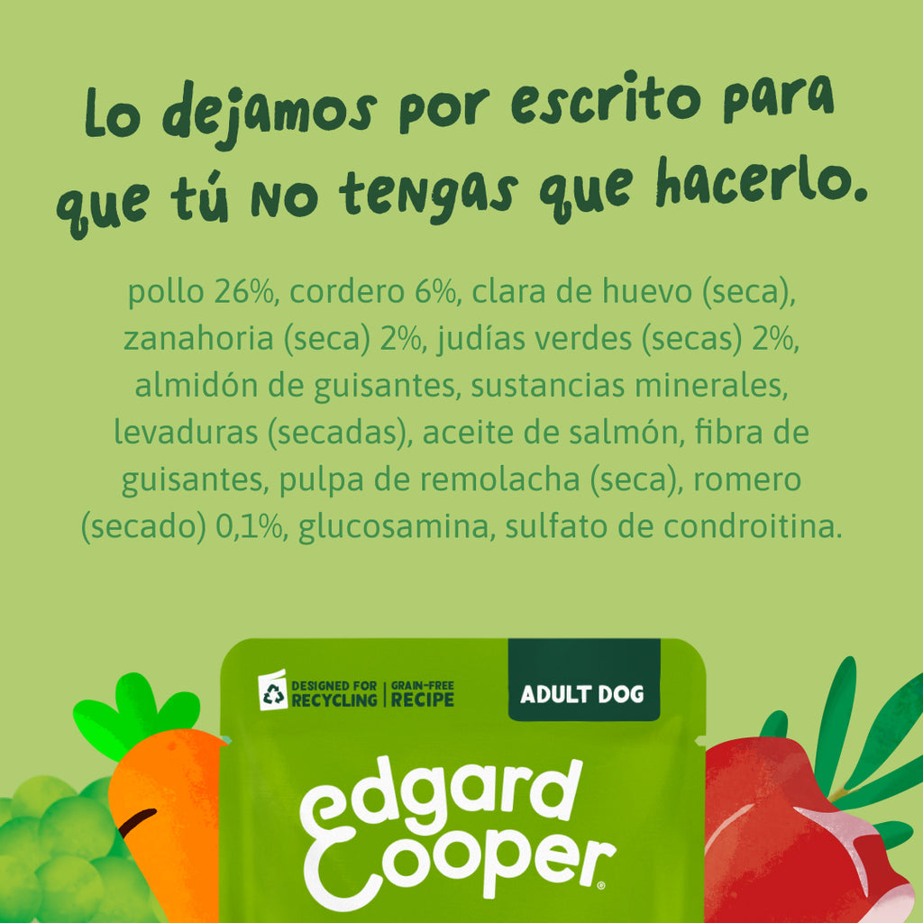 Edgard & Cooper Perro Pouch Adulto Cordero & Pollo