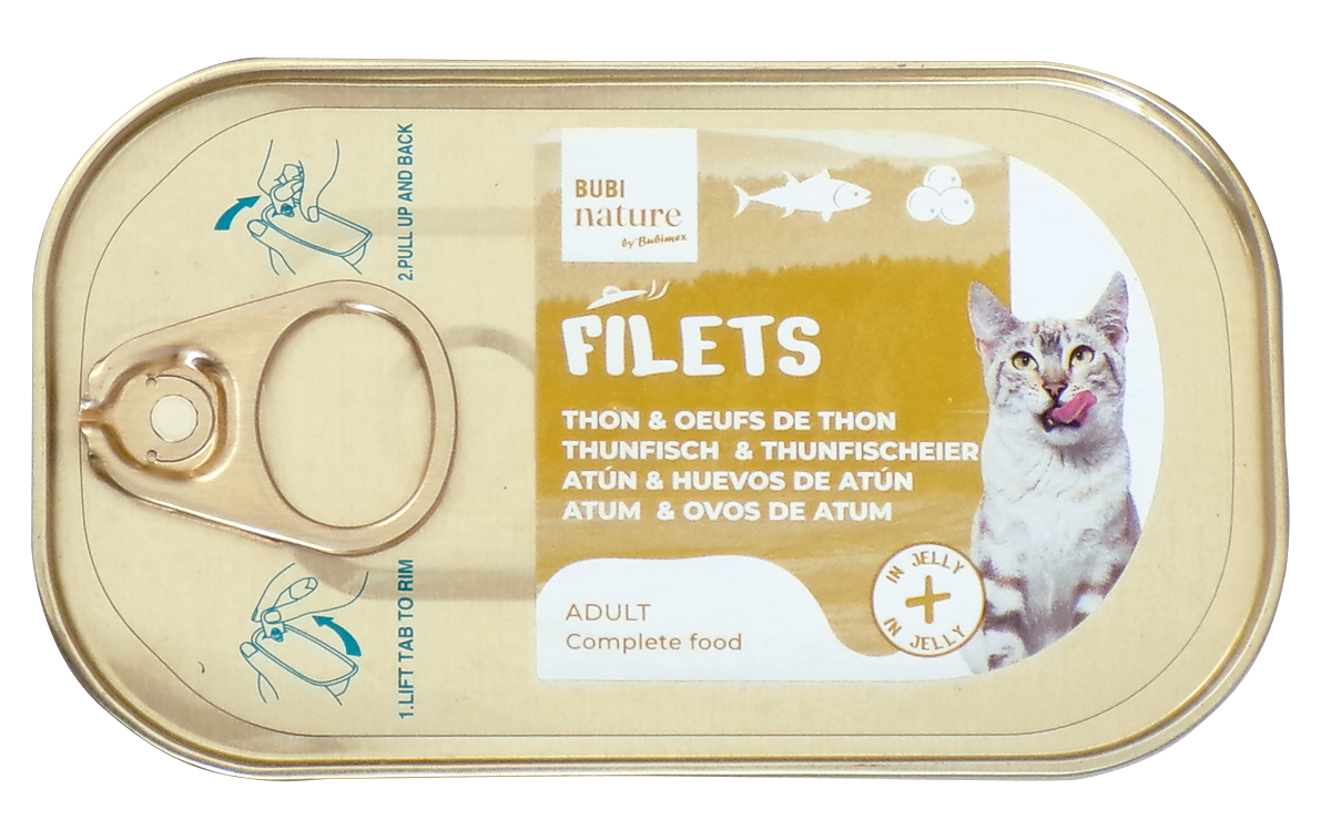 Bubi Nature Cat Filetes de Atún y Huevas en Gelatina 85gr