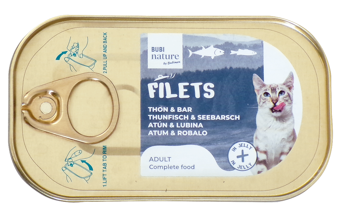 Bubi Nature Cat Filetes de Atún y Lubina en Gelatina 85gr
