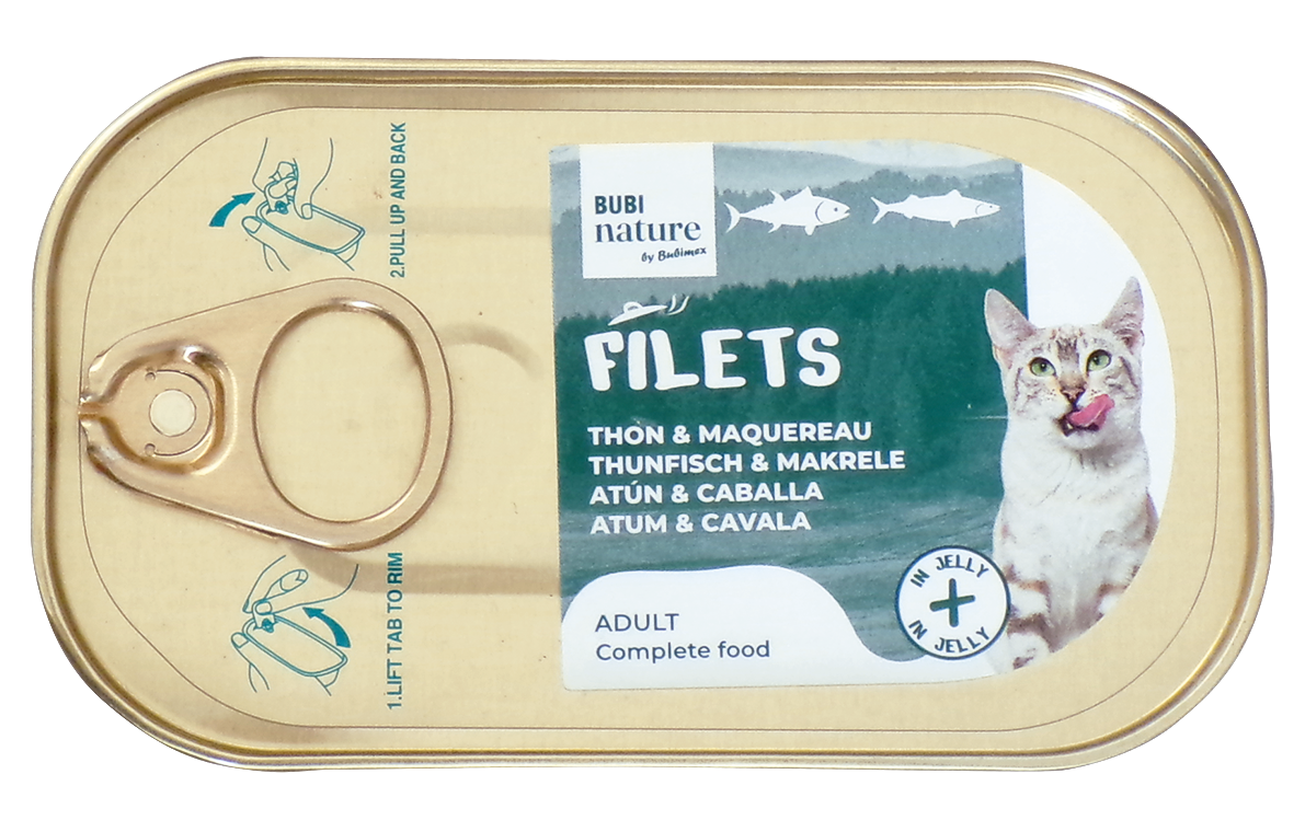 Bubi Nature Cat Filetes de Atún y Caballa en Gelatina 85gr