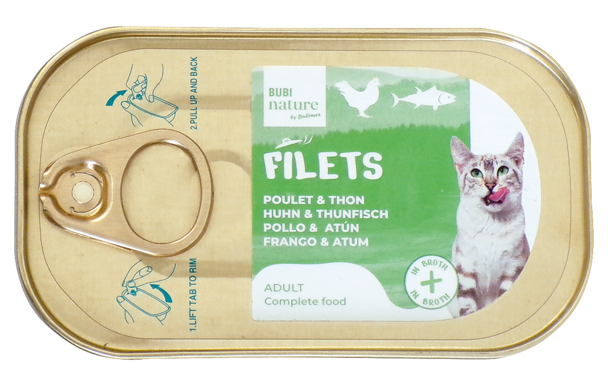 Bubi Nature Cat Filetes de Pollo y Atún en Gelatina 85gr