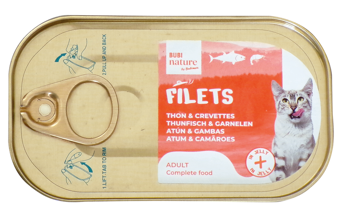 Bubi Nature Cat Filetes de Atún y Gambas en Gelatina 85gr