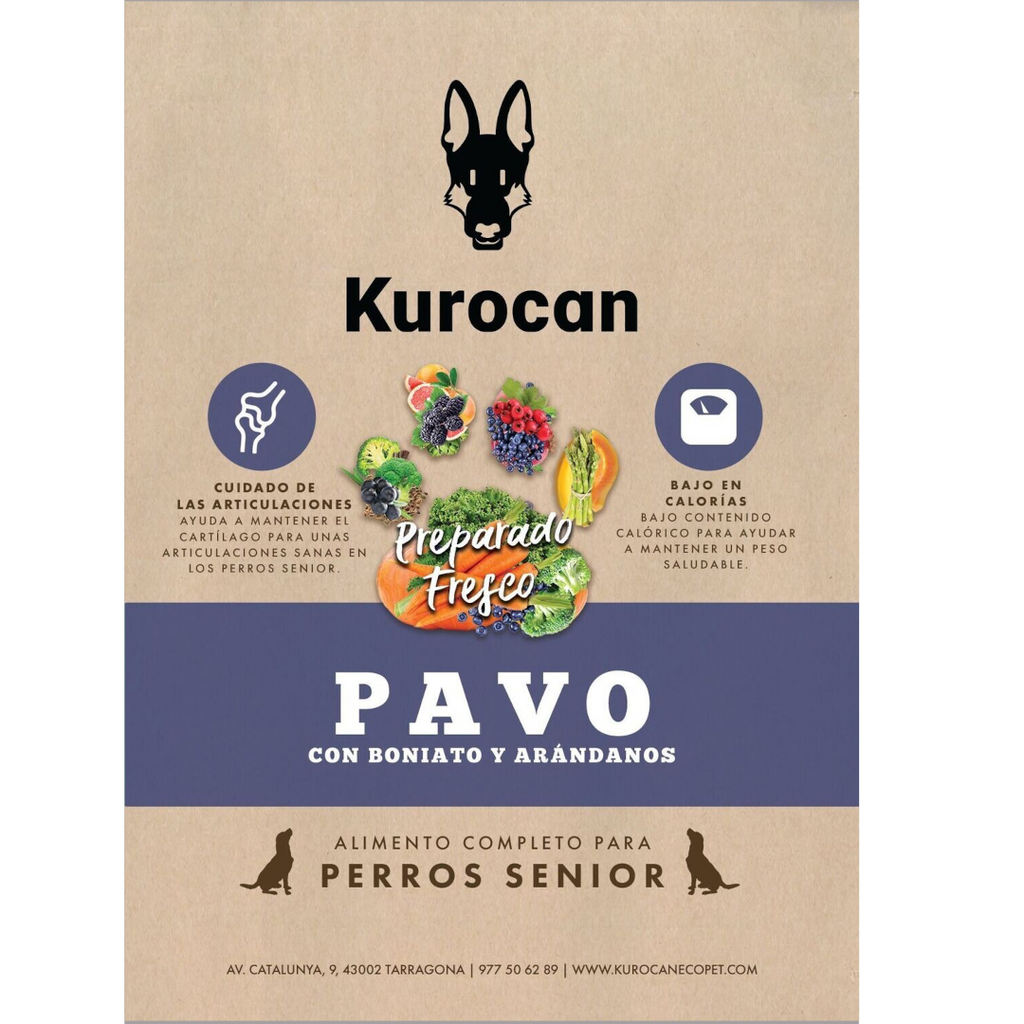 Kurocan Senior Pavo con Boniato y Arándanos