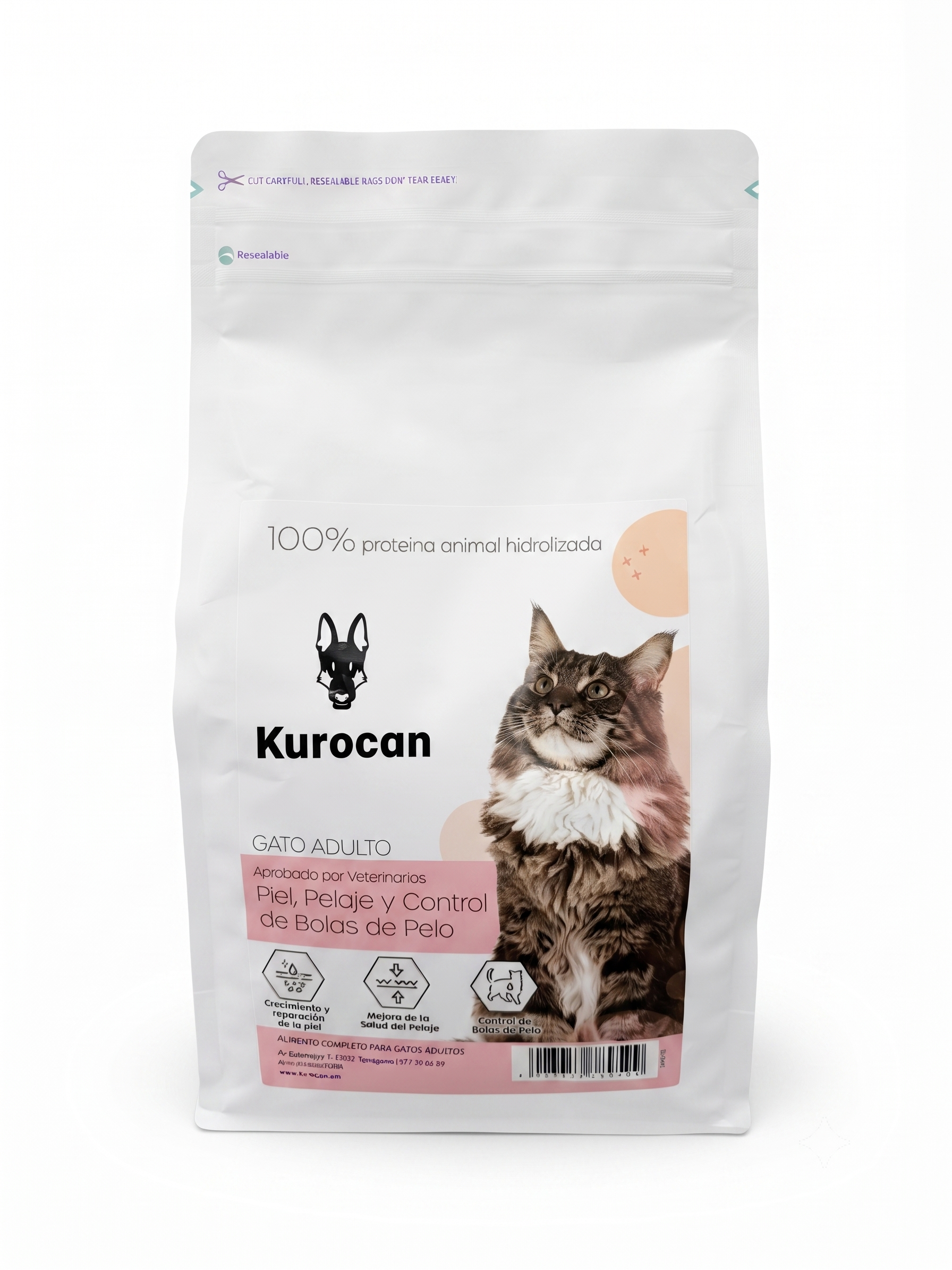 Kurocan Gato - Peptide+ Piel, pelaje y control de bolas de pelo