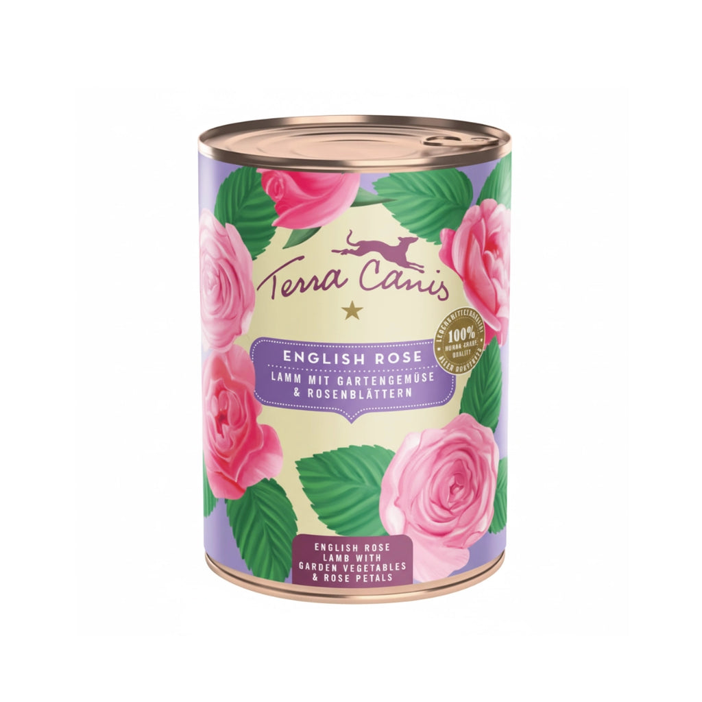 Terra Canis Rosa Inglesa Cordero con Verduras del Jardín y Pétalos de Rosas